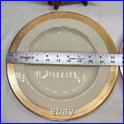 Lenox WESTCHESTER Dinner Plate Wide Gold Rim 10 1/2. Set Of 4 Pieces