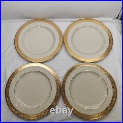 Lenox WESTCHESTER Dinner Plate Wide Gold Rim 10 1/2. Set Of 4 Pieces