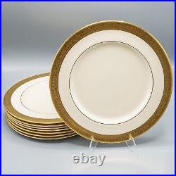 Lenox Westchester Dinner Plates Gold Encrusted- Set of 8 10 5/8-FREE USA SHIP