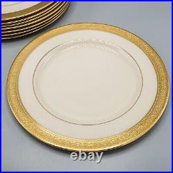 Lenox Westchester Dinner Plates Gold Encrusted- Set of 8 10 5/8-FREE USA SHIP