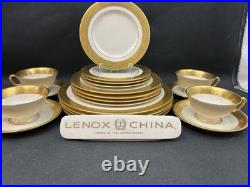 Lenox Westchester Gold Encrusted(Set Of 4)5 Piece Place SettingsUSA20 Pieces Lenox Westchester Gold Encrusted(Set Of 4)5 Piece Place SettingsUSA20 Pieces