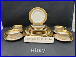Lenox Westchester Gold Encrusted(Set Of 4)5 Piece Place SettingsUSA20 Pieces Lenox Westchester Gold Encrusted(Set Of 4)5 Piece Place SettingsUSA20 Pieces