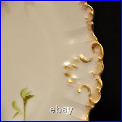 Limoges AKCD Dinner Plate Purple Pansies Gold Klingenberger & Dwenger 1900-1910