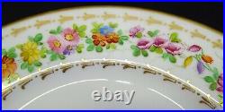 Limoges C. Ahrenfeldt 8 Dinner Plates Hand Painted Floral withGold Cowell Hubbard