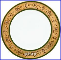 Limoges France Decor Epoque Empire Green 22Kt Gold Plated Plate