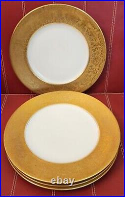 Limoges France Gold Encrusted Dinner Plates 10-3/4 Set of 5 Windmill Backstamp