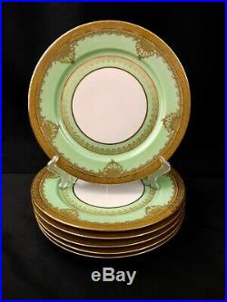 Limoges Gold Encrusted Jeweled Dinner Charger Plates 6 Antique William Guerin