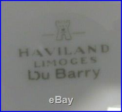 Limoges Haviland Du Barry Eight Gold Encrusted 26cm Dinner Plates Vgc