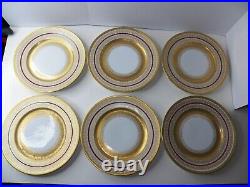 Limoges Porcelain Plates Set Of 12 Ornate Gold Trim 10 1/2