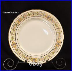 Limoges Wm Guerin Set 5 Dinner Plates 10 3/8 Faun/Satyr Yellow Gold 1900-1932