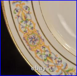 Limoges Wm Guerin Set 5 Dinner Plates 10 3/8 Faun/Satyr Yellow Gold 1900-1932