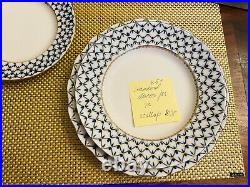 Lomonosov Cobalt Net Scalloped Dinner Plate 11 Blue Gold LFZ Russian Porcelain