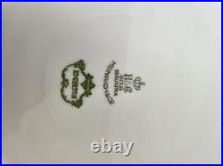 Lot Of 13 Heinrichs Selb 22k Gold Green Encrusted 11 Dinner Plates Bavarian