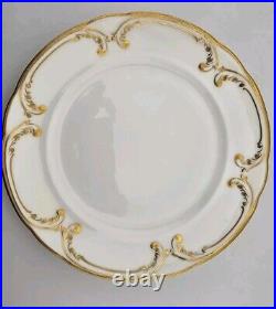 Lot Of 5 Antique Coalport 24k Gold White Dinner Plates England 8.5dia. C 1910