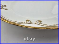 Lot Of 5 Antique Coalport 24k Gold White Dinner Plates England 8.5dia. C 1910