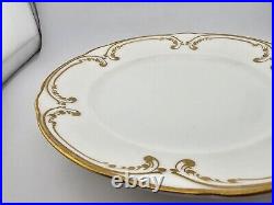 Lot Of 5 Antique Coalport 24k Gold White Dinner Plates England 8.5dia. C 1910