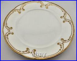 Lot Of 5 Antique Coalport 24k Gold White Dinner Plates England 8.5dia. C 1910