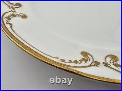 Lot Of 5 Antique Coalport 24k Gold White Dinner Plates England 8.5dia. C 1910