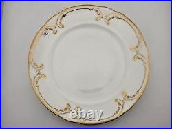 Lot Of 5 Antique Coalport 24k Gold White Dinner Plates England 8.5dia. C 1910