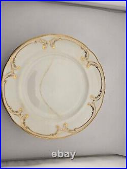 Lot Of 5 Antique Coalport 24k Gold White Dinner Plates England 8.5dia. C 1910