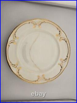 Lot Of 5 Antique Coalport 24k Gold White Dinner Plates England 8.5dia. C 1910