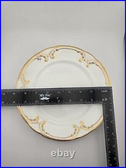 Lot Of 5 Antique Coalport 24k Gold White Dinner Plates England 8.5dia. C 1910