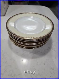 Lot Of 8 Gold Rimmed Dinner Plates Higgins and Seiter New York, Austria