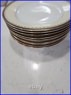 Lot Of 8 Gold Rimmed Dinner Plates Higgins and Seiter New York, Austria