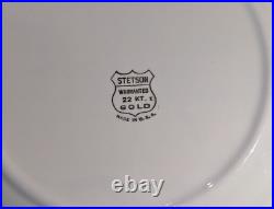 Lot STETSON 22 Kt Gold 8 Dinner Plates and 8 Bowls