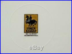 Lot / Set of Six(6) 10.75 BLACK KNIGHT Dinner PLATEs Yellow ENCRUSTED w GOLD