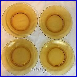 Lot of 11 Vintage Vereco France Dinner Plates 9 Amber Gold MCM Free Shipping