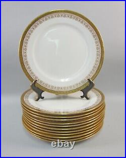 Lot of 12 Royal Cauldon L5788-GOLD ENCRUSTED FILIGREE Dinner Plates