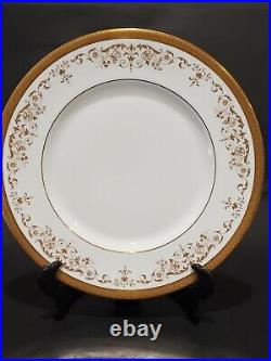 Lot of 4 ROYAL DOULTON BELMONT Gold Encrusted DINNER Plates 10.5