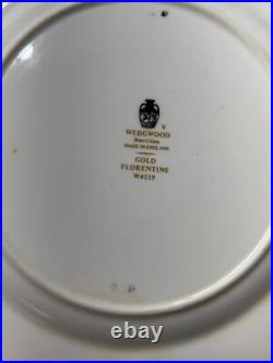 Lot of 4 WEDGWOOD FINE BONE CHINA GOLD FLORENTINE W4219. 10 3/4 Dinner Plates