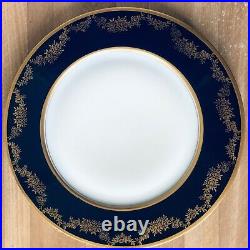 Lovely Set of 12 Union Czechoslovakia Cobalt Blue & Gold Dinner Plates