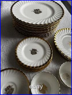 MINTONS Tiffany & Co Gold Scalloped Crocus Dinner Set