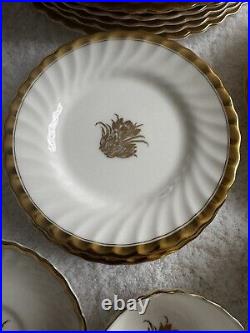 MINTONS Tiffany & Co Gold Scalloped Crocus Dinner Set