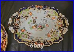 Masons Ironstone China 5 Pc Gold Encrusted Imari Dinner Plates Platter Rare HTF