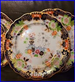 Masons Ironstone China 5 Pc Gold Encrusted Imari Dinner Plates Platter Rare HTF