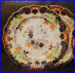 Masons Ironstone China 5 Pc Gold Encrusted Imari Dinner Plates Platter Rare HTF