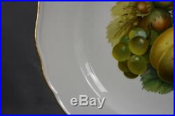 Meissen German Hand Painted Fruit & Gold Scalloped 9 1/2 Dinner Plate (MSS108)
