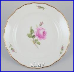 Meissen, Germany. A set of five Pink Rose deep dinner plates