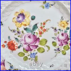Meissen Pierced Reticulated Floral & Gold Gilt 9 Plate, Germany