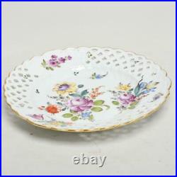 Meissen Pierced Reticulated Floral & Gold Gilt 9 Plate, Germany