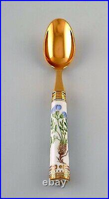 Michelsen for Royal Copenhagen. Flora Danica dinner spoon, gold plated silver