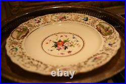 Mid 1800's Ed Honore Old Paris Hand Paint Gold Bird Rose Landscape Dinner Plate