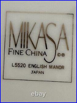 Mikasa English Manor Dinner Plates Set-4 Gold Roses 10. 7/8 Japan L5520 Holiday