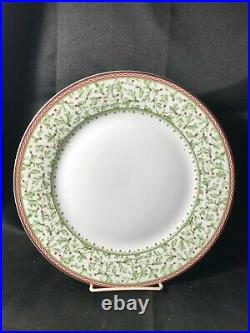 Mikasa Holiday Traditions FOUR Accent Dinner Plates Christmas Holly Berries Gold