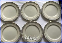 Mikasa Ivory China-Lexington-L2808-10 3/4 Dinner Plates with gold rim set of 6