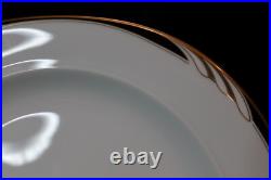 Mikasa Omega L2058 White With Black & Gold Swirl On Rim 12 Dinner Plates 10 1/2